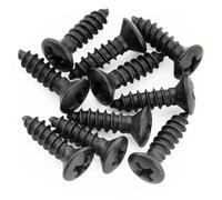 Musiclily Ultra 2,5x10mm Truss Rod Cover Tornillos de Acero Inoxidable para Tapa de Alma Epi Style Guitarra Eléctrica, Negro (10 Piezas)