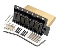 Musiclily Ultra 52,5mm American American Puente Tremolo 6 Tornillos con Modern Silletas de Latón 42mm Bloque Latón para Guitarra Eléctrica tipo Strat, Negro