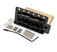 Musiclily Ultra 52,5mm American Vintage Puente Tremolo 6 Tornillos con Silletas de Acero Curvadas 42mm Bloque Latón para Guitarra Eléctrica tipo Strat, Negro