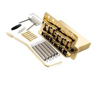 Musiclily Ultra 52,5mm ST Guitarra Puente Tremolo Bridge 6 Tornillos con Vintage Selletas Acero 36mm Bloque Latón para Guitarra Eléctrica tipo Strat, Dorado