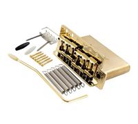 Musiclily Ultra 52,5mm ST Guitarra Puente Tremolo Bridge 6 Tornillos con Vintage Selletas Acero 42mm Bloque Latón para Guitarra Eléctrica tipo Strat, Dorado