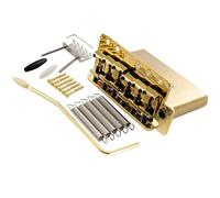 Musiclily Ultra 56mm ST Guitarra American Vintage Puente Tremolo Bridge 6 Tornillos con Vintage Selletas Acero 42mm Bloque Latón para Guitarra Eléctrica tipo Strat, Dorado