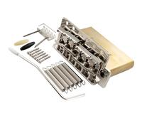 Musiclily Ultra 56mm ST Guitarra American Vintage Puente Tremolo Bridge 6 Tornillos con Vintage Selletas Acero 42mm Bloque Latón para Guitarra Eléctrica tipo Strat, Niquelado