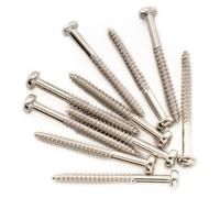 Musiclily Ultra Métrico M2,5x25mm Tornillos Montaje Phillips Cabeza Plana de Acero Inoxidable para Pastillas de Madera, Nickel (Set de 10)