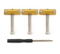 Musiclily Ultra Rosca Estriada Silletas Vintage Latón para Guitarra Eléctrica tipo Tele Fender, Tornillo Nickel(Set de 3)