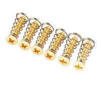 Musiclily Ultra UNC#6-32X3/4 Pulgadas Acero Inoxidable Tornillos y Muelles de Pastilla Single Coil para Guitarra Eléctrica tipo Fender Strat USA/Mexico, Dorado (Set de 6)