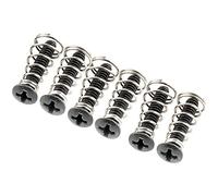 Musiclily Ultra UNC#6-32X3/4 Pulgadas Acero Inoxidable Tornillos y Muelles de Pastilla Single Coil para Guitarra Eléctrica tipo Fender Strat USA/Mexico, Negro (Set de 6)