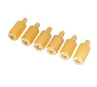 Musiclily Ultra UNC#6-32X3/4 Pulgadas Acero Inoxidable Tornillos y Tubo Goma de Pastilla Single Coil para Guitarra Eléctrica tipo Fender Strat USA/Mexico, Dorado (Set de 6)