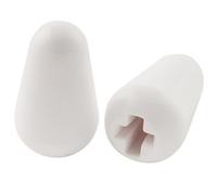 Musiclily Ultra Universal Guitarr Botones Selector 5 Posiciones Strat Switch Tips Caps para Guitarra Eléctrica Fender Squier Strat, Blanco(Set de 2)