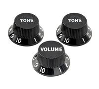Musiclily Ultra Universal Tamaño Botón de Potenciómetro Strat Knobs Perillas 2 Tono 1 Volumen para Guitarra Eléctrica estilo Fender Stratocaster ST, Negro