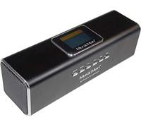 MusicMan MA Soundstation (3547) - Altavoz Estéreo Portátil con Pantalla LCD - Reproductor MP3, Radio FM, Puerto USB & MicroSD - Batería Recargable - Entrada AUX - Diseño de Aluminio Compacto (Negro)