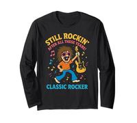 Músico amante de la música rock clásico 1970s 1980s 1990s Para hombres Manga Larga
