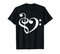 Músico corazón Clave de Agudos y bajo, Compositor, Amante de la música Camiseta