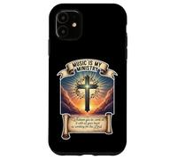 Músico Cristiano La música es mi Ministerio Maestro Jesucristo Carcasa para iPhone 11