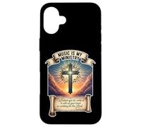 Músico Cristiano La música es mi Ministerio Maestro Jesucristo Carcasa para iPhone 16 Plus