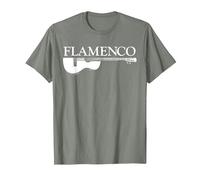 Músico Flamenco Guitarra española Flamenco Guitarrista Camiseta, Hombre, Verde Militar Jaspeado, S
