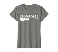 Músico Flamenco Guitarra española Flamenco Guitarrista Camiseta, Mujer, Verde Militar Jaspeado, XS