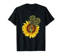Músico Girasol Corazón Música Nota Musical Amantes de Camiseta