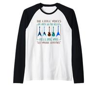 Músico Humor Little Voices Tell Me Get More Guitars Camiseta Manga Raglan