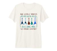 Músico Humor Little Voices Tell Me Get More Guitars Camiseta Premium