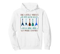 Músico Humor Little Voices Tell Me Get More Guitars Sudadera con Capucha