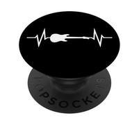 Músico Instrumento Guitarra Eléctrica Latido Del Corazón PopSockets PopGrip Adhesivo