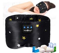 Musicozy Máscara para dormir con auriculares Bluetooth, máscara de ojos de seda suave para hombres y mujeres, auriculares suaves para dormir, viajes, relajarse, yoga, meditación, tamaño grande