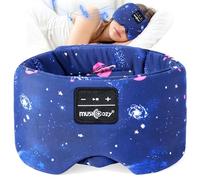 Musicozy Máscara para dormir con auriculares Bluetooth, máscara de ojos de seda suave para hombres y mujeres, auriculares suaves para dormir, viajes, relajarse, yoga, meditación, tamaño grande