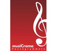 musiCroma PENTAGRAMMATO serie "Violino" colore ROSSO: quaderno musicale con pentagrammi e pagine a righe finali per testi e appunti, copertina in 6 colorazioni differenti, formato A4.