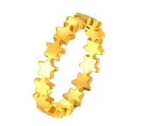 Musihy Alianzas de boda para mujer, de acero inoxidable, con forma de estrellas lisas, anillo de compromiso de 4 mm, No es una piedra preciosa