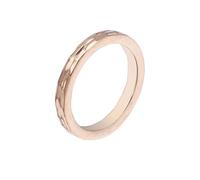 Musihy Anillo de acero inoxidable de 3 mm con patrón martillado, para hombre y mujer, Sin piedras preciosas