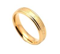 Musihy - Anillo de acero inoxidable para hombre, mujer, oro Einfacher Ring mit Mantra-Gravur de acero inoxidable, talla 59