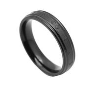 Musihy - Anillo de acero inoxidable para mujer, hombre, mujer, color negro Einfacher Ring mit Mantra-Gravur, talla 59