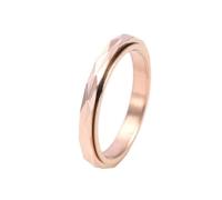 Musihy Anillos de boda para mujer, de acero inoxidable, 3 mm, delgado, con superficie facetada, giratoria, No es una piedra preciosa