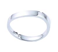 Musihy Anillos de compromiso de oro blanco y Pt950 para parejas, diseño de ondas, diamantes de eternidad pulidos, anillo de boda para hombres y mujeres, Metal, No es una piedra preciosa