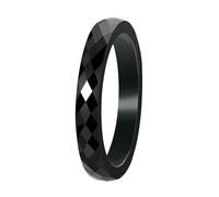 Musihy Anillos de promesa para él/ella, anillo de cerámica facetado de 3 mm para hombre y mujer, No es una piedra preciosa