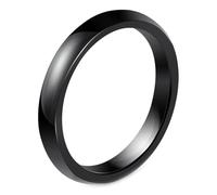 Musihy Anillos de promesa para hombres, mujeres, hombres y mujeres, anillo de cerámica fina pulida de 3 mm, No es una piedra preciosa