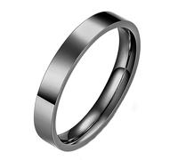 Musihy Anillos de promesa para hombres y mujeres, de acero inoxidable, lisos, planos, 3 mm, No es una piedra preciosa