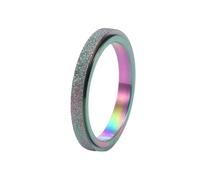 Musihy Anillos de promesa para mujer, de acero inoxidable, 3 mm, superficie esmerilada fina, anillo giratorio, No es una piedra preciosa