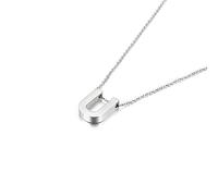 Musihy Collar con colgante de letra simple de acero inoxidable para mujer, 45 cm, collar para mujer, No es una piedra preciosa