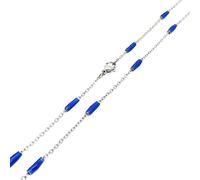 Musihy Collar de cadena de rosario de acero inoxidable de 2 mm para mujer, 45/50/55/60 cm, collar para mujer, No es una piedra preciosa