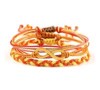 Musihy Pulsera de cuentas ajustable, 3 pulseras de símbolo del infinito para mujer, longitud ajustable de 17 a 28 cm, Cordón, No es una piedra preciosa