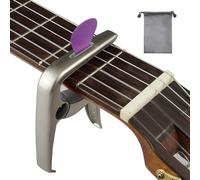 Musiin 3IN1 Guitar Capo, Zinc Alloy Metal Capo for Acoustic and Electric Guitars, Ukulele, Mandolin, Classical Guitar Accessories (Champagne Gold/Grey)