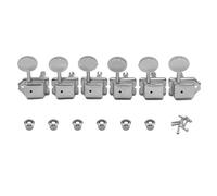 Musiin 6PCS Electric Guitar String Tuning Pegs Machine, Vintage Knobs Tuning Keys, nickel color Enclosed Locking Tuners compatible with Strat/Tele 3L3R