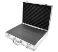 Musiin Audio Equipment Microphone Portable Case, with a sturdy aluminum alloy structure, suitable for storing and transporting audio equipment, wireless microphone systems, and camera gear (Silver)