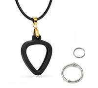 Musiin Collar con soporte para púas de guitarra compatible con guardabarros, Dunlop, púas estándar D'Addario, estuche de púas de doble cara, conector dorado, fácil acceso para múltiples estilos de