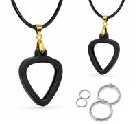Musiin Collar con soporte para púas de guitarra compatible con guardabarros, Dunlop, púas estándar D'Addario, estuche de púas de doble cara, conector dorado, fácil acceso para múltiples estilos de