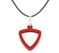 Musiin Collar porta púas de guitarra compatible con púas triangulares Fender Dunlop D'Addario, diseño universal de doble cara, adecuado para músicos de varios estilos y gustos (triángulo rojo)