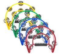Musiin Double Row Metal Jingles Half-Moon Tambourine Versatile Percussion for Dynamic Performances(4Packs)