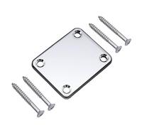Musiin Electric guitar bass neck plate Strat Tele Style reinforcement plate body connection with screws square metal(chrome)